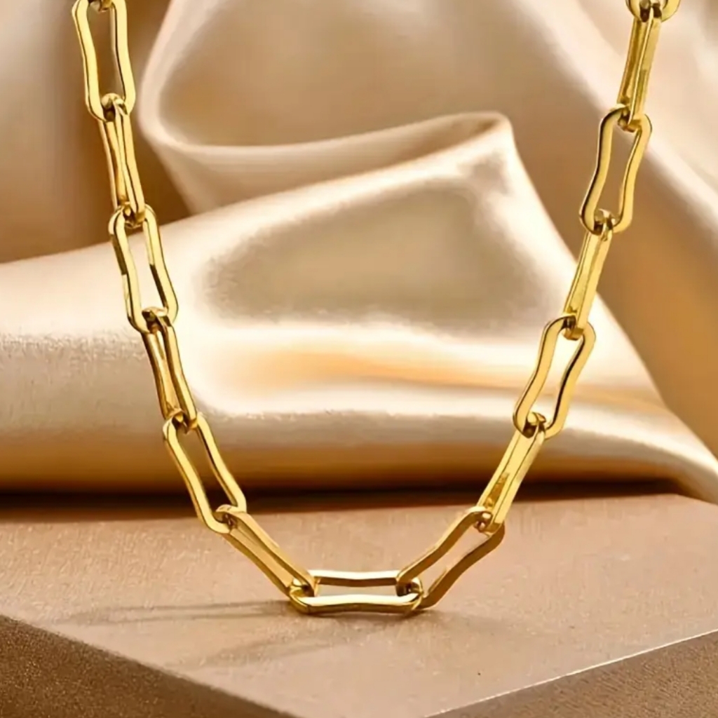 18 Kt Gold Over Titanium Chain Necklace